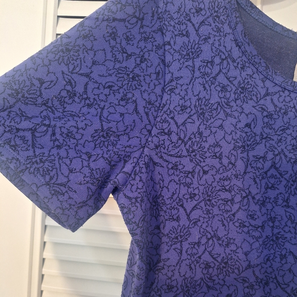 LuLaRoe Amelia Dress Blue And Black Floral Size XL - Picture 3 of 9